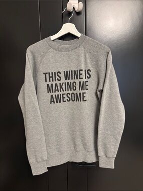 Brunette The Label Gray Crewneck Sweatshirt with Black Text